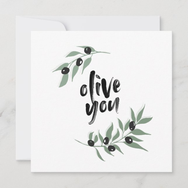 Olive branch wreath i love you | olive you card (Front)