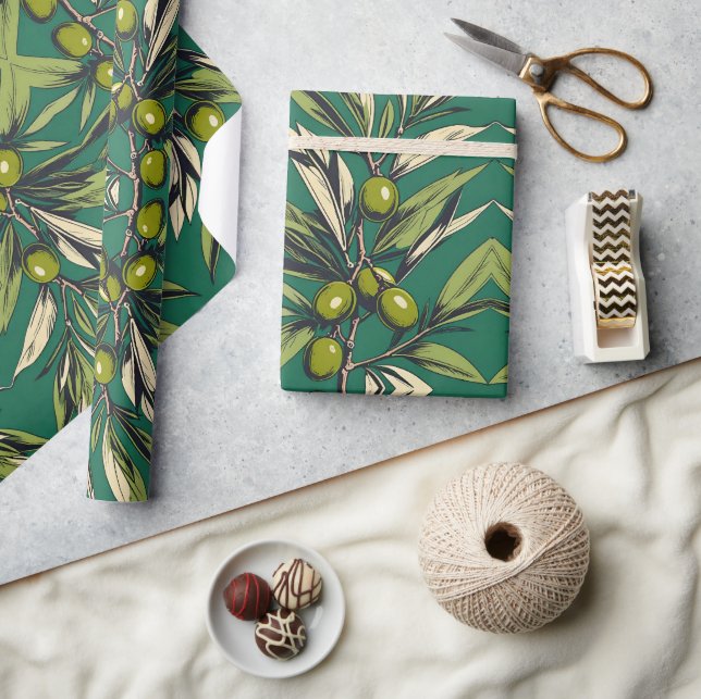 Olive branches Free Palestine floral & botanicals  Wrapping Paper (Crafts)