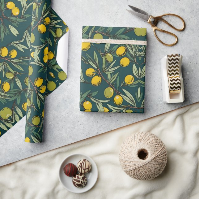 Olive branches Free Palestine floral & botanicals  Wrapping Paper (Crafts)