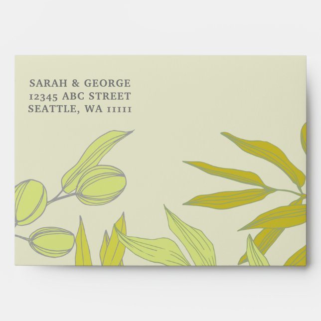 Olive Branches  Nature Greenery Botanical Wedding Envelope (Front)