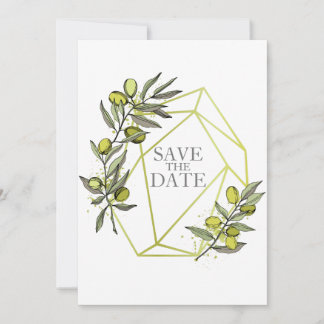 Olive Branches Nature Greenery Botanical Wedding Save The Date