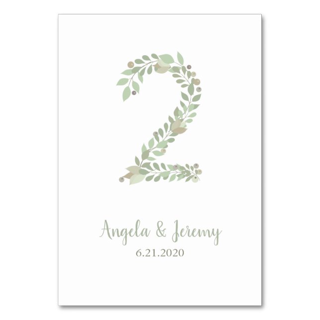 Olive Branches Number 2 Table Number (Front)