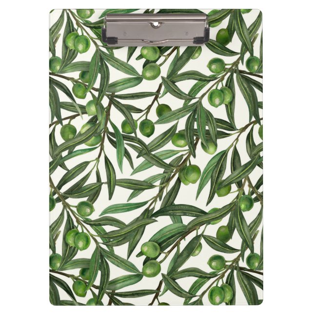 Olive branches on off white clipboard (Front)