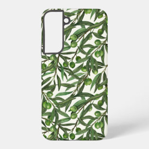 Olive branches on off white samsung galaxy case