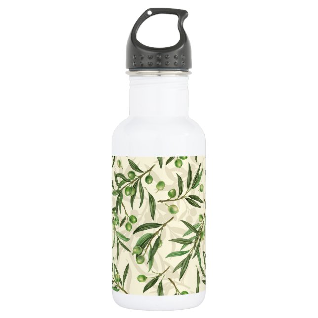 Olive branches watercolor 532 ml water bottle (Front)