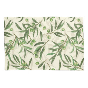 Olive branches watercolor pillowcase