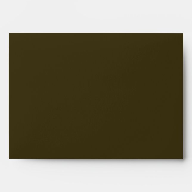 Olive Brown Ivory Return Address Marsh Wedding Envelope (Front)