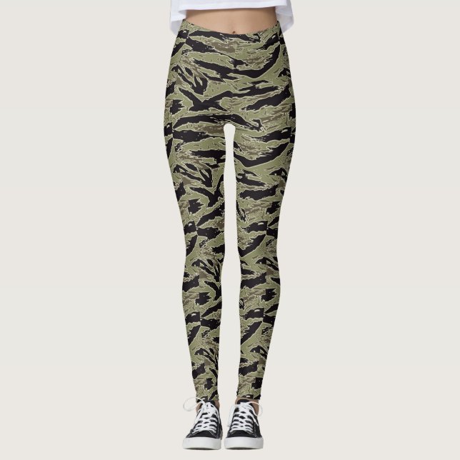 Olive Camouflage Women's Leggings (Front)