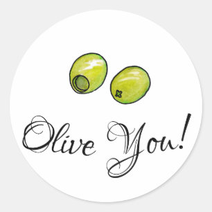 Olive Classic Round Sticker