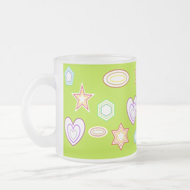 Olive colour Shapes mug (Left)