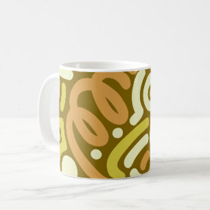Olive Doodle Loop Pattern Coffee Mug