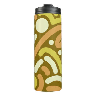 Olive Doodle Loop Pattern Thermal Tumbler