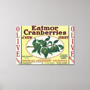 Olive Eatmor Cranberries Brand Label Canvas Print