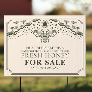 Olive Editable Witchy Tarot Beekeeper Honeybee  Garden Sign