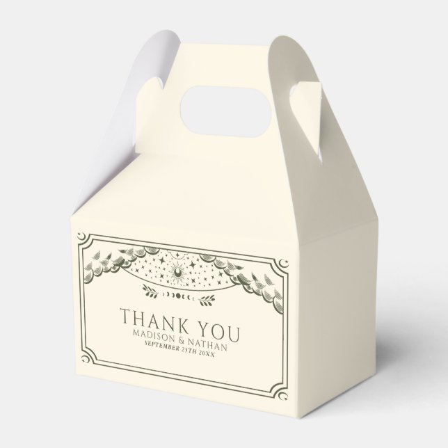 Olive Elegant Gothic Tarot Card Wedding Favour Box (Front Side)