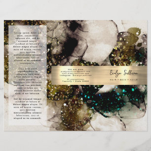 Olive emerald green watercolor brochure