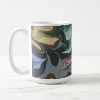 Olive & Emerald Swirl Fluid Art Mug