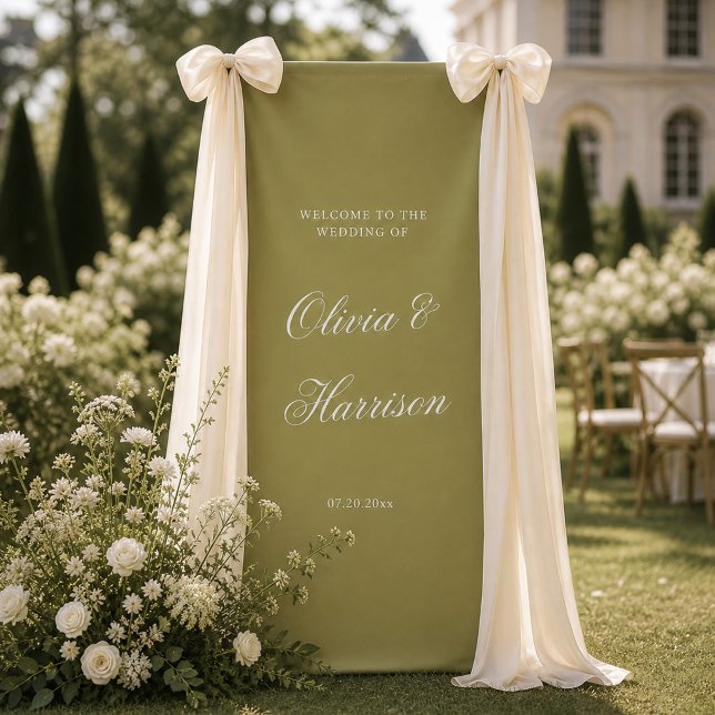 Olive Estate Calligraphy Wedding Welcome Banner (Creator Uploaded)