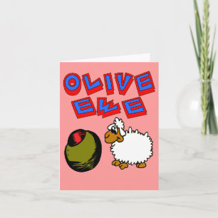 Olive Ewe, I Love You , Lamb Cartoon, Valintine Card