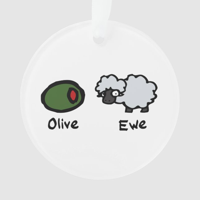 Olive Ewe Ornament (Front)