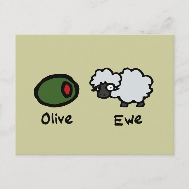 Olive Ewe Postcard (Front)