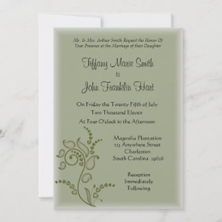Olive Flower Wedding Invitations