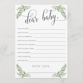 Olive Foliage Baby Wishes Card