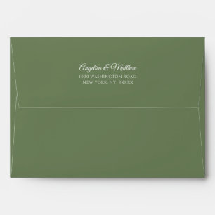 Olive Forest Green Colour Wedding Envelope