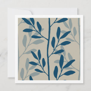 Olive Garden Blue Minimal Botanical Silhouettes Card