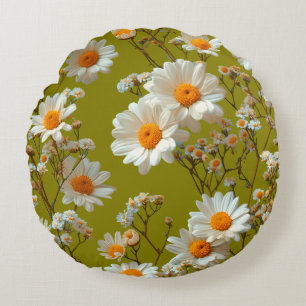 Olive Garden Daisy Dream Round Throw Pillow