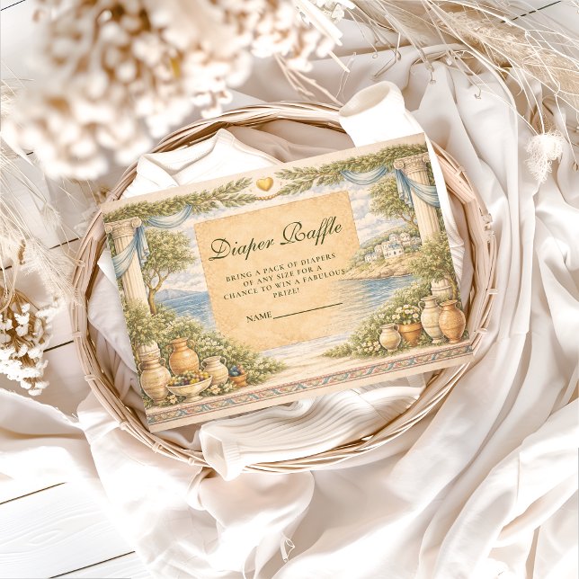 Olive Garden Greek Baby Shower Diapper Raffle Enclosure Card (Creator Uploaded)