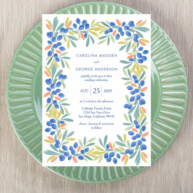 Olive Garland Wedding Invitation (Creator Uploaded)