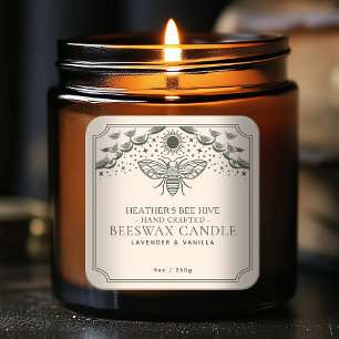 Olive Gothic Witchy Tarot Honeybee Candle Label