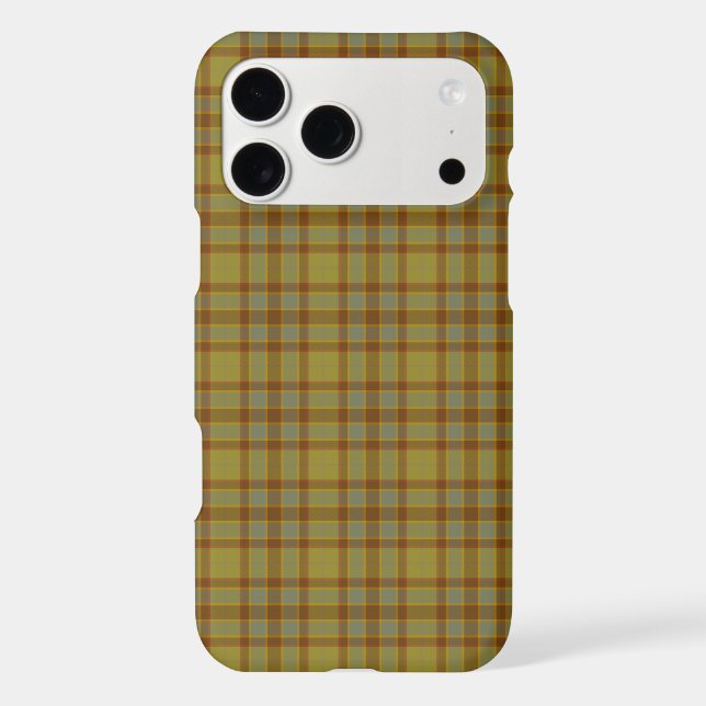 Olive Gray Brown Orange Plaid Tartan iPhone Case (Back)