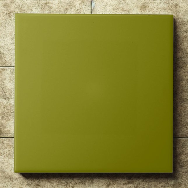 Olive Green #808000 Rich Earthy Modern Accent Tile (Creator Uploaded)