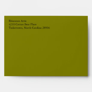 Olive Green A7 5x7 Envelopes With Return Address