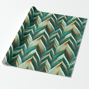 Olive Green Abstract Geometric Nature Pattern Wrapping Paper