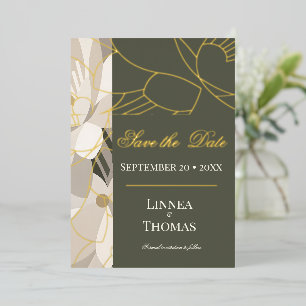 Olive Green Abstract Modern Editorial Wedding