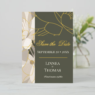 Olive Green Abstract Modern Editorial Wedding