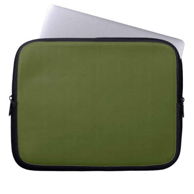 Olive Green Accent Colour Customise This Laptop Sleeve (Front)