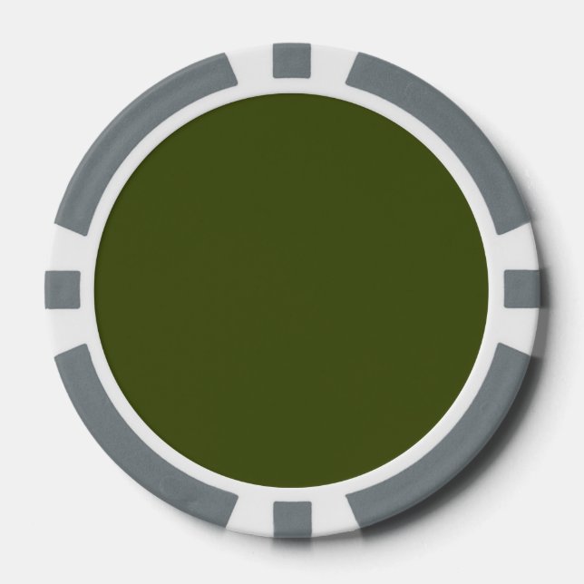 Olive Green Accent Colour Customise This Poker Chips (Front)