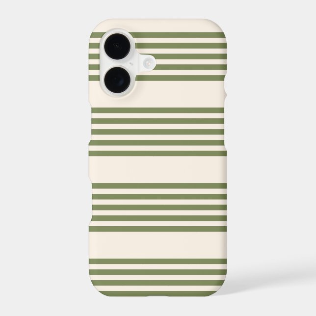 Olive green and beige five stripes pattern (Back)