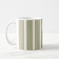 Olive green and beige five stripes pattern