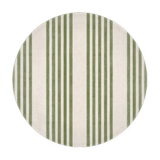 Olive green and beige five stripes pattern cutting board