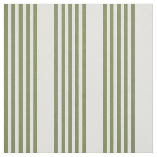 Olive green and beige five stripes pattern fabric