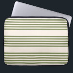 Olive green and beige five stripes pattern laptop sleeve<br><div class="desc">Olive green and beige five stripes pattern</div>