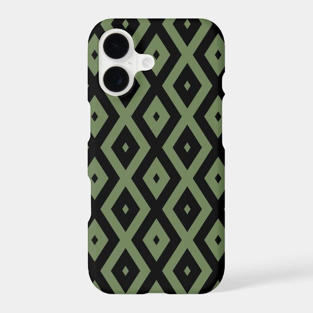 Olive green and black diamond pattern (Back)