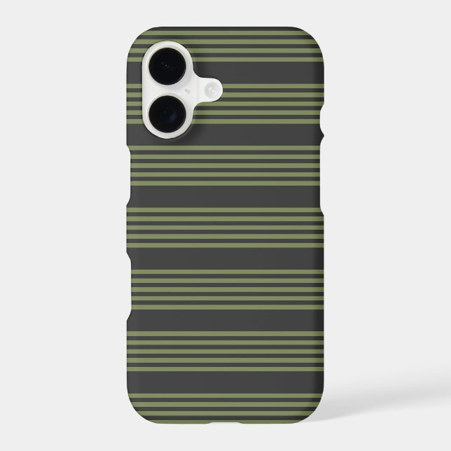 Olive green and charcoal five stripes pattern (Back)