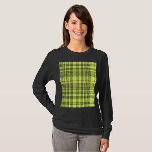 Olive Green and Lime Yellow Plaid Tartan T-Shirt
