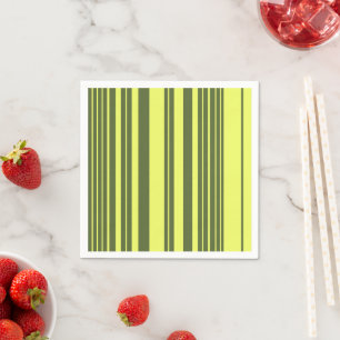 Olive Green and Lime Yellow Stripes Napkin